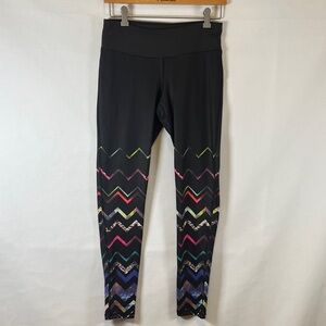 Material Girl Active Leggings Black Print Performance Knit Mid-Rise Yoga Pants